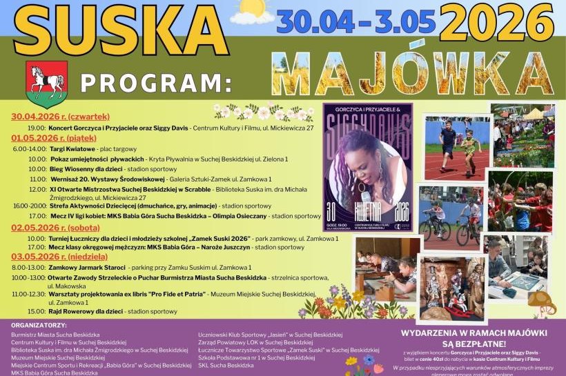 Suska Majówka 2026. Cztery dni z kulturą i sportem